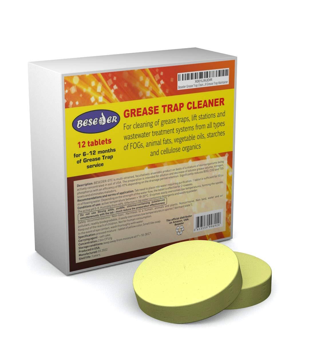 Beseder Grease Trap Cleaner tablets for grease grease