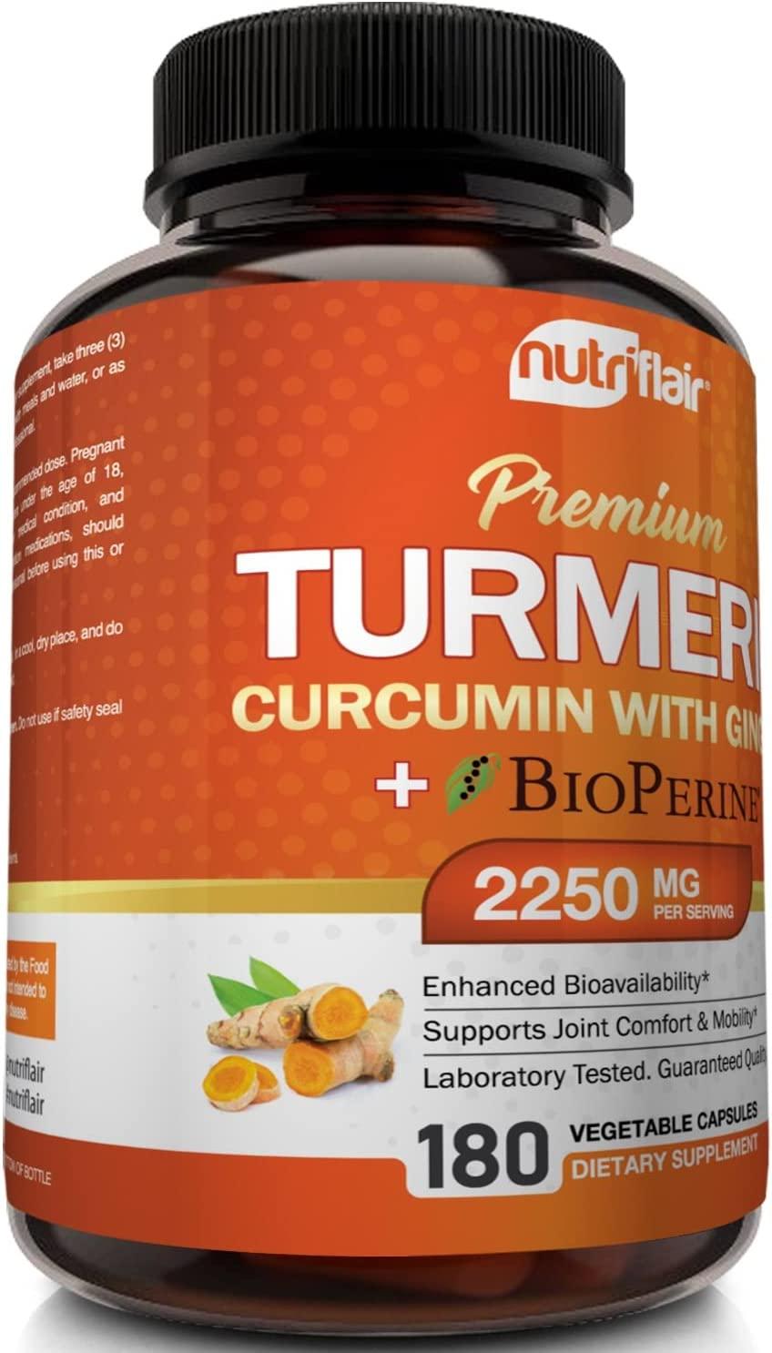 Turmeric Curcumin With Ginger Bioperine Black Pepper Supplement Anti