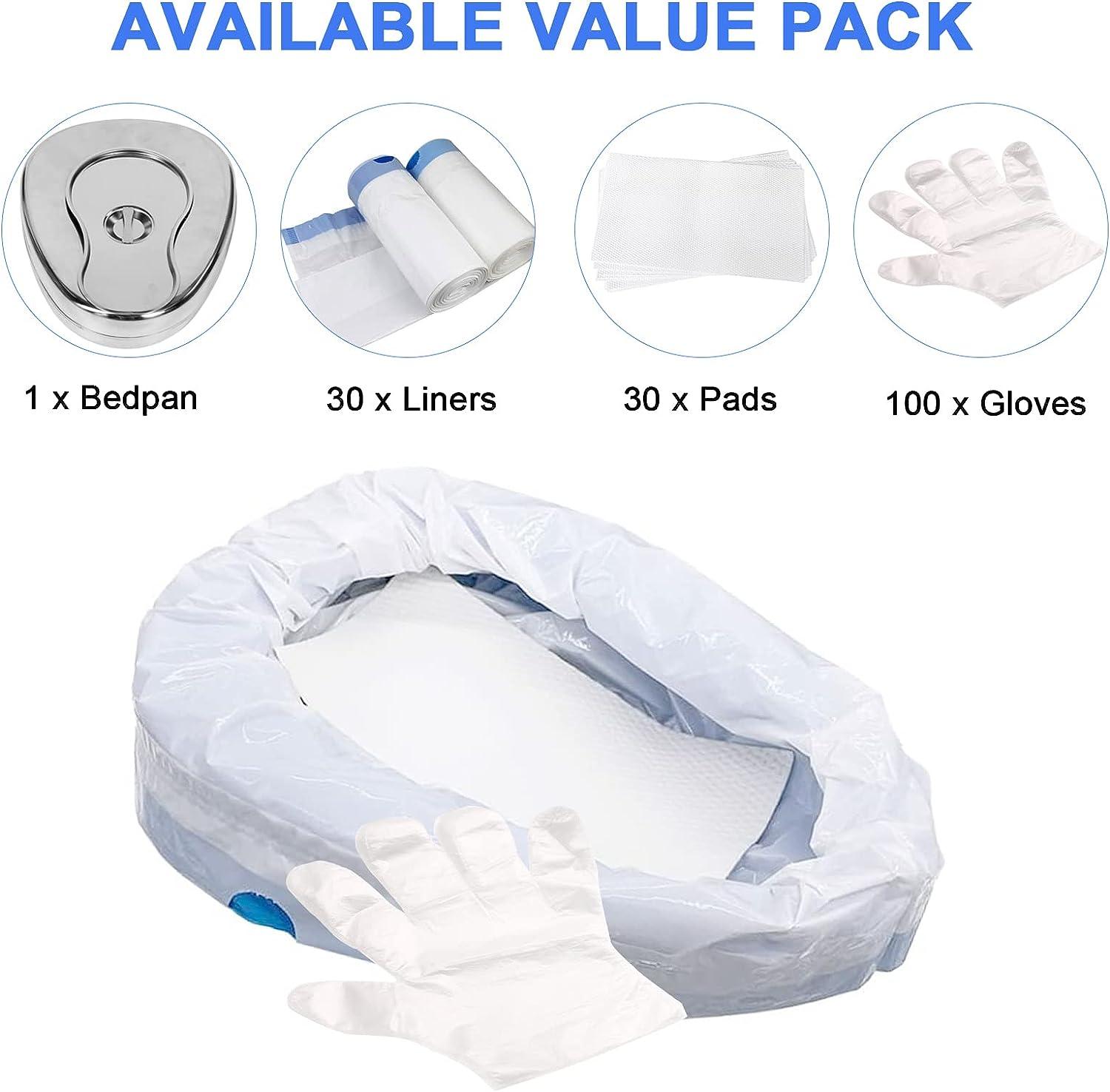 Stainless Steel Bed Pan for Elderly Females - Heavy Duty Set with 30 ...