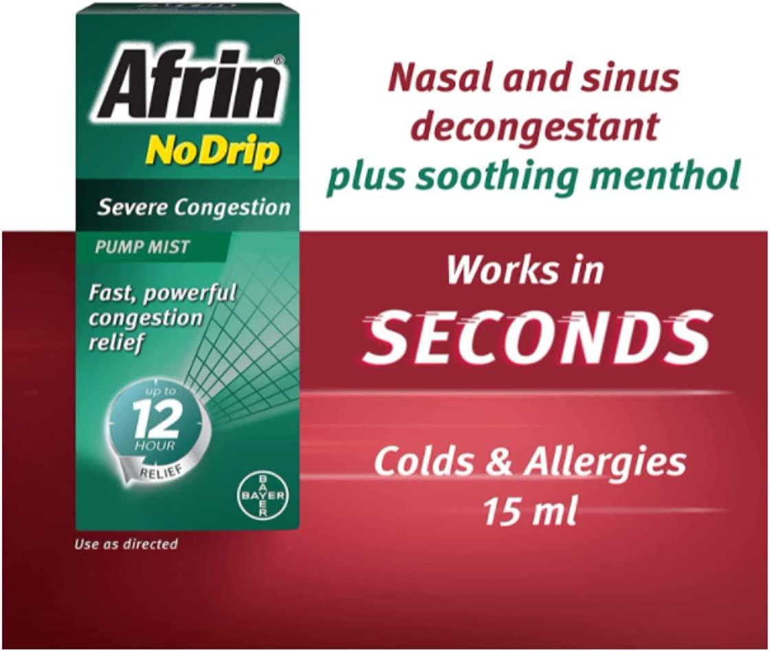 Afrin No Drip Severe Congestion Nasal Decongestant 12 Hour Relief 0.67