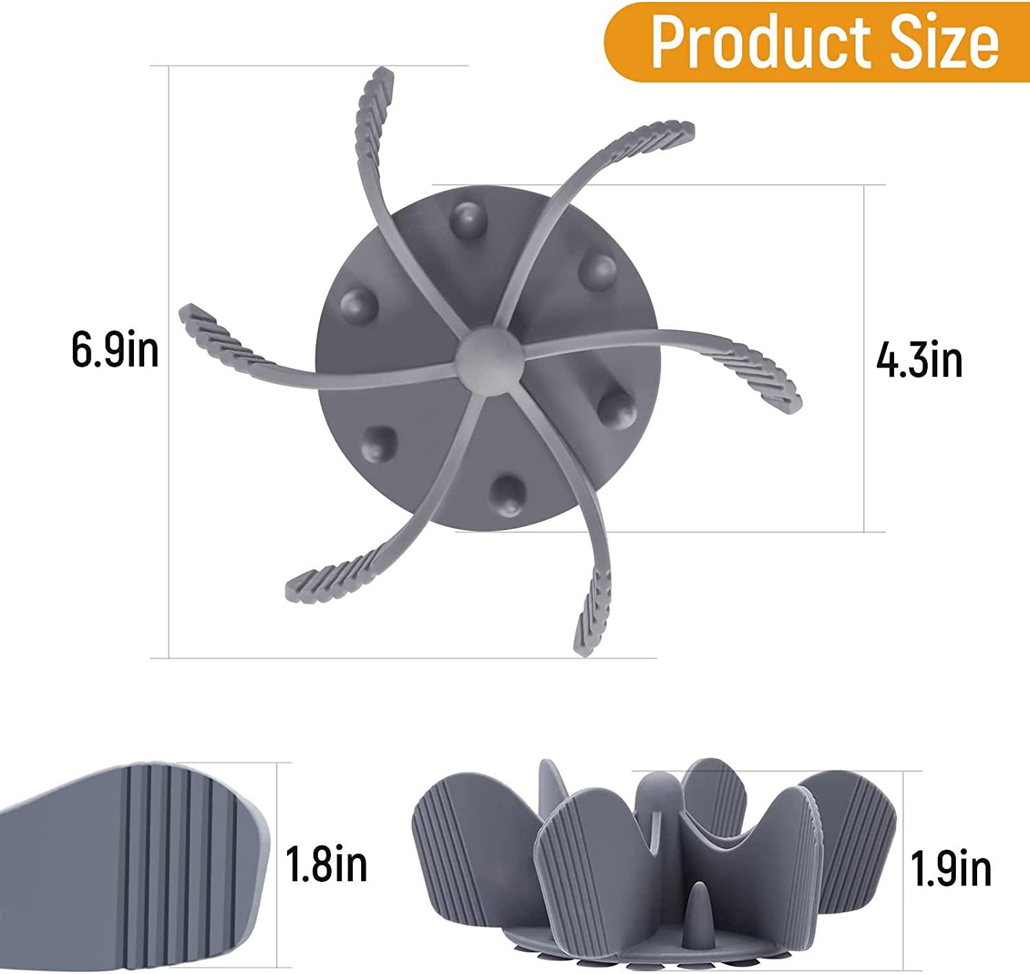 Silicone Slow Feeder Dog Bowl Insert - Dog Puzzle Feeder with Suction Cups - Cuttable Fit for All Dog Food Bowls Slow Feeder Insert Gray