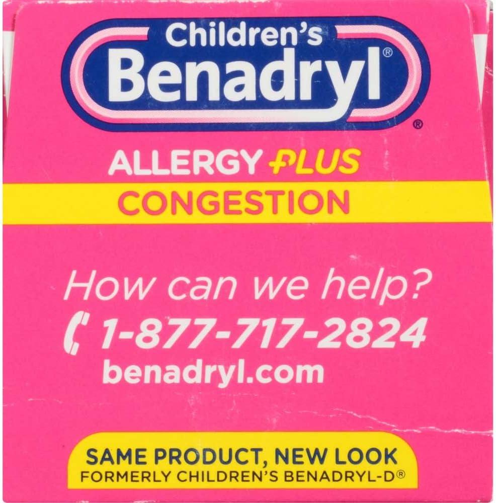 Children's Benadryl Allergy + Congestion Grape Liquid 4 fl oz 24 Pack