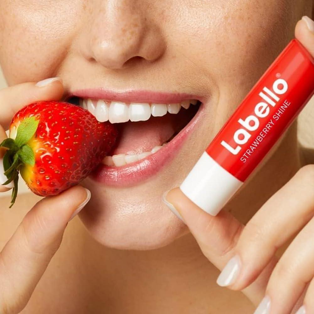 Labello Strawberry Shine Lip Balm 5.5 ml - Nourishing Hydrating  