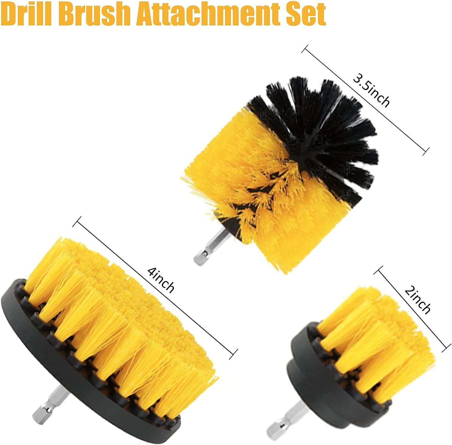 3 Pack Drill Brush Attachment Scrubber Brushes Set Kit with