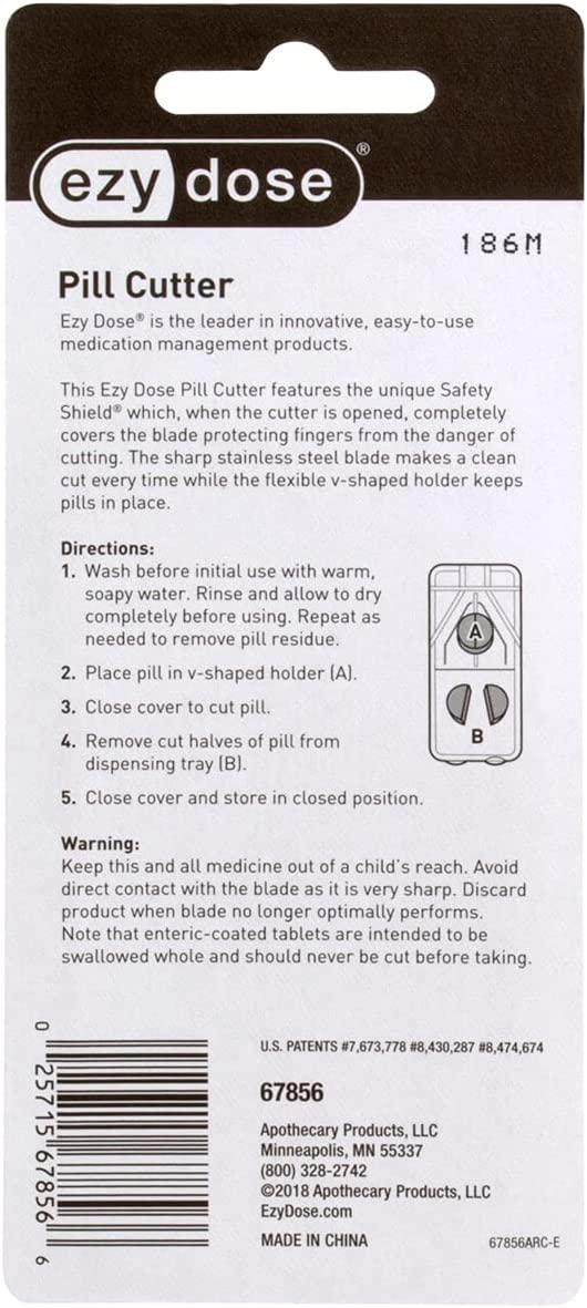 EZY DOSE Ezy Dose Pill Cutter with Safety Shield Safely Cut Pills and