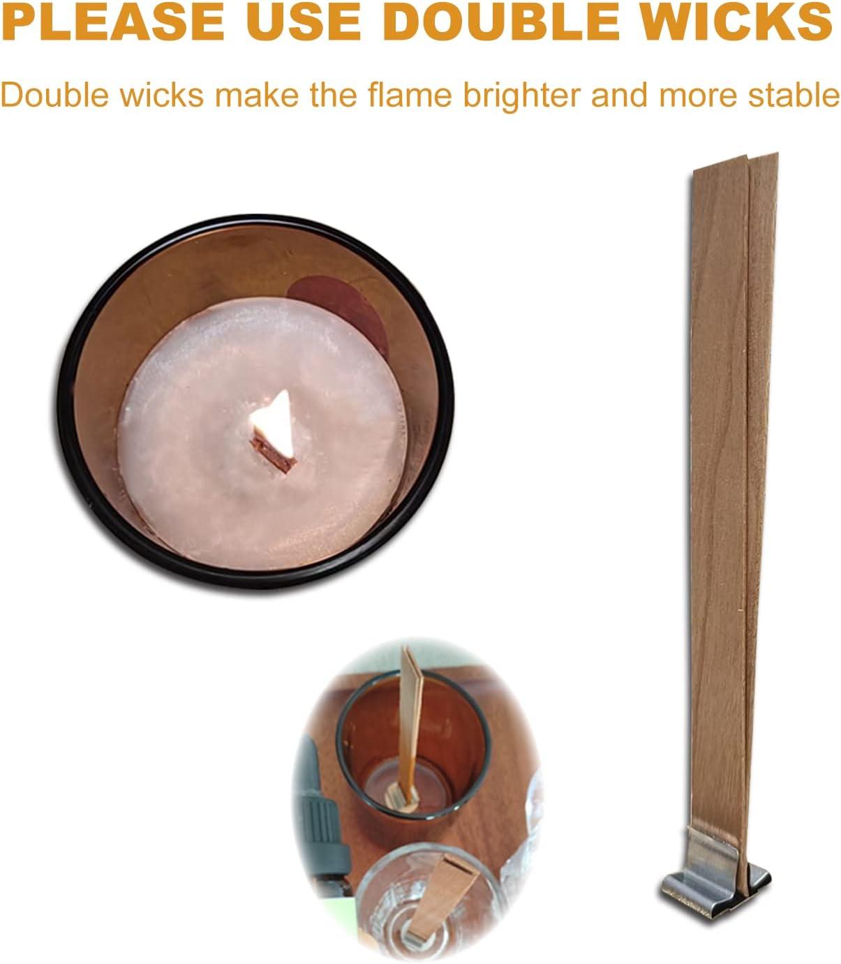 PXBBZDQ Wood Candle Wicks,0.5 X5.9 Inch Wooden Candle Wick,100 pcs  Crackling Wood Wicks for Candles,Wood Wicks for Candles Making,  (DIM.-.030-.500-6)-(50 Sets)