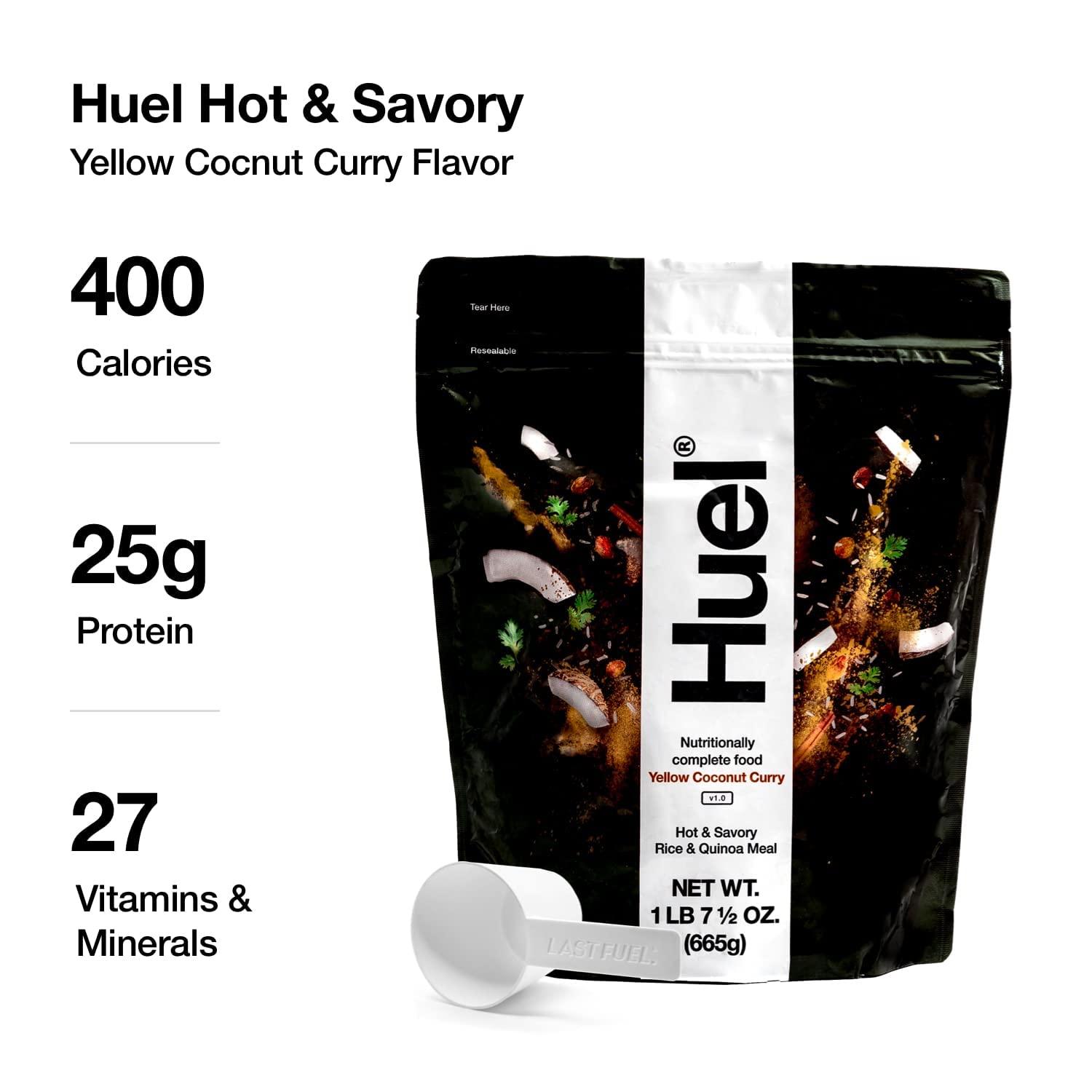 Huel Yellow Coconut Curry Hot and Savory Meal Replacement 14 Scoops