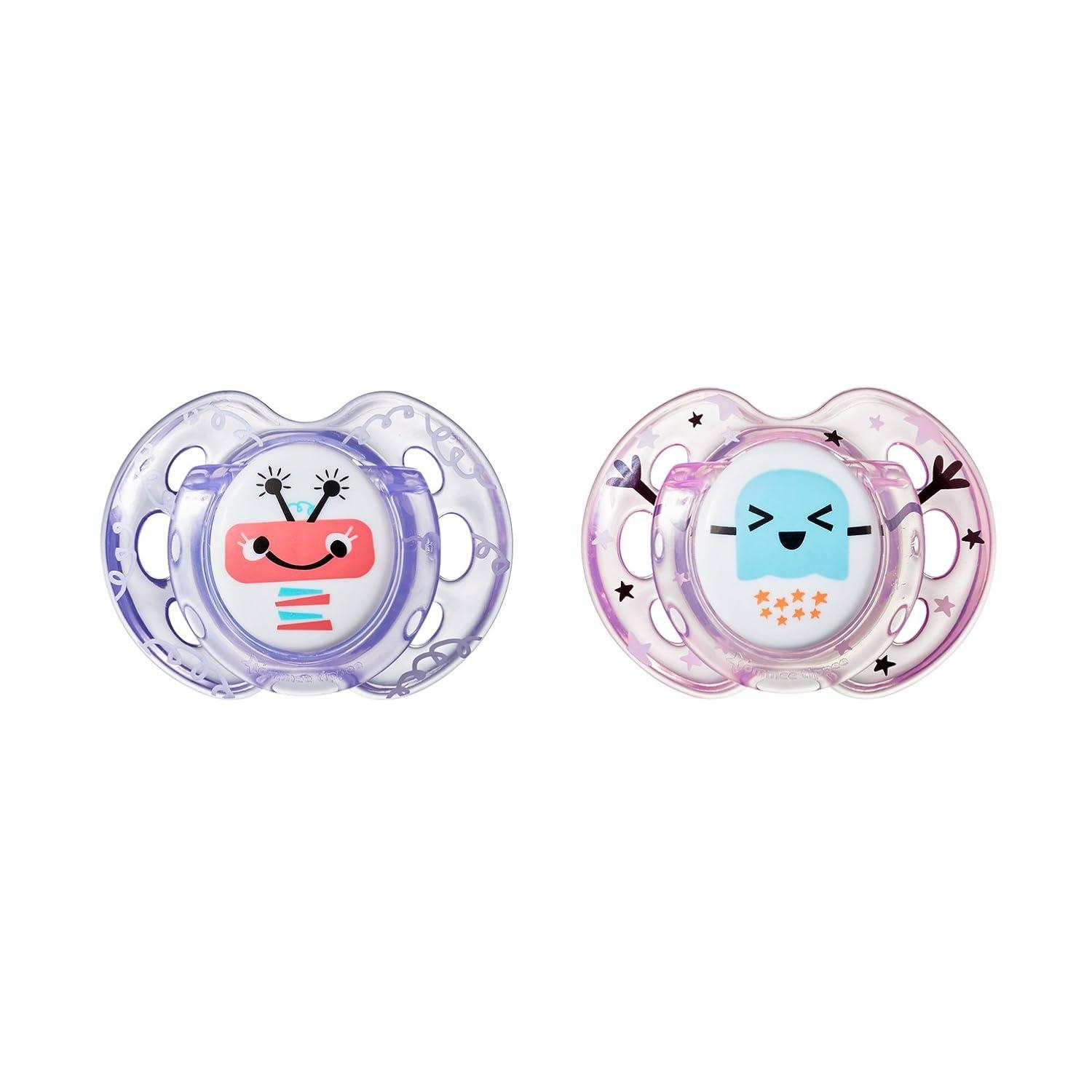 Tommee Tippee Fun Style – Ciuccio Per Bambini 18-36 Mesi, Confezione Da 2, Tettarella Ortodontica Simmetrica In Silicone, Senza BPA, Colori Variabili