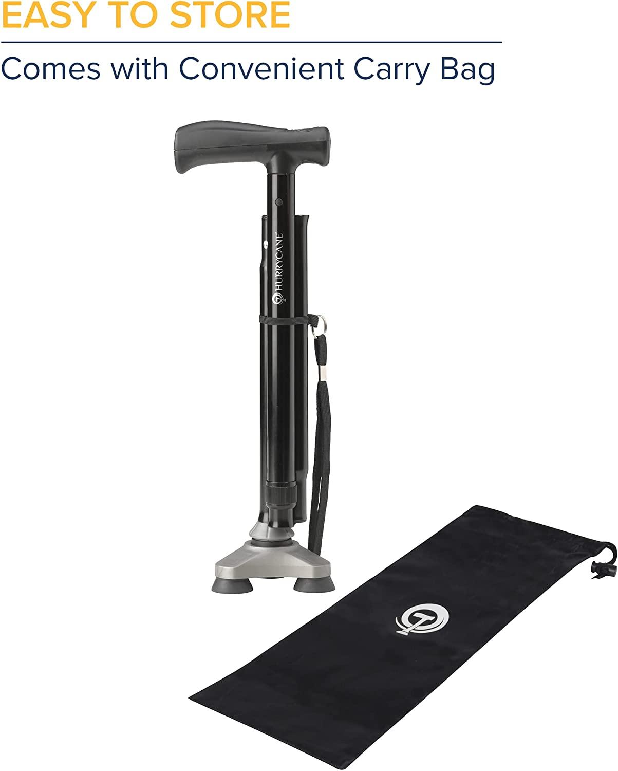 HurryCane HCANEBKC2 Freedom Edition Foldable Walking Cane with T