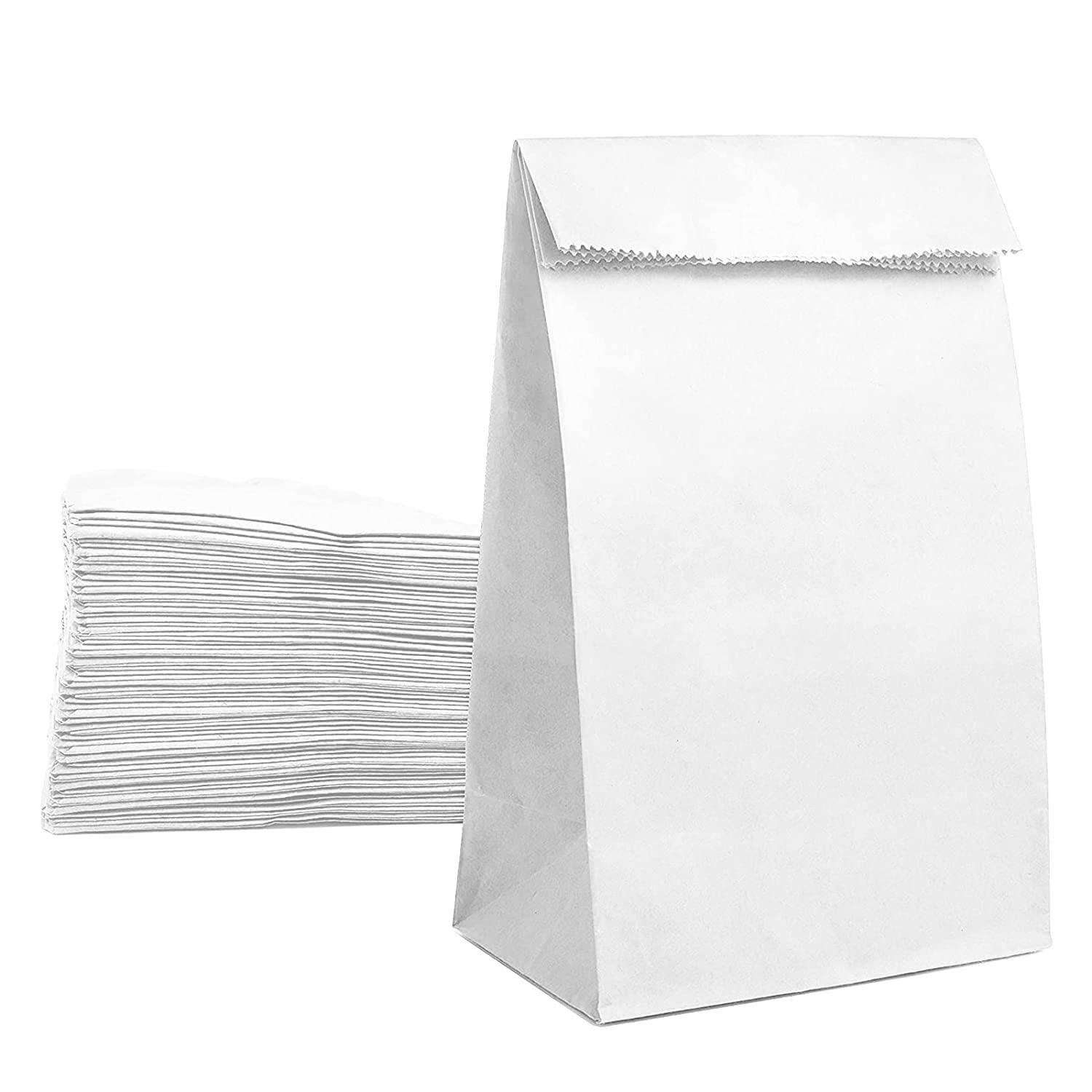 Perfect Stix 4lb Kraft White Paper Bags - Pack of 500 Count (Kraft White  Bag 4lb) 4lb-Pack of 500ct