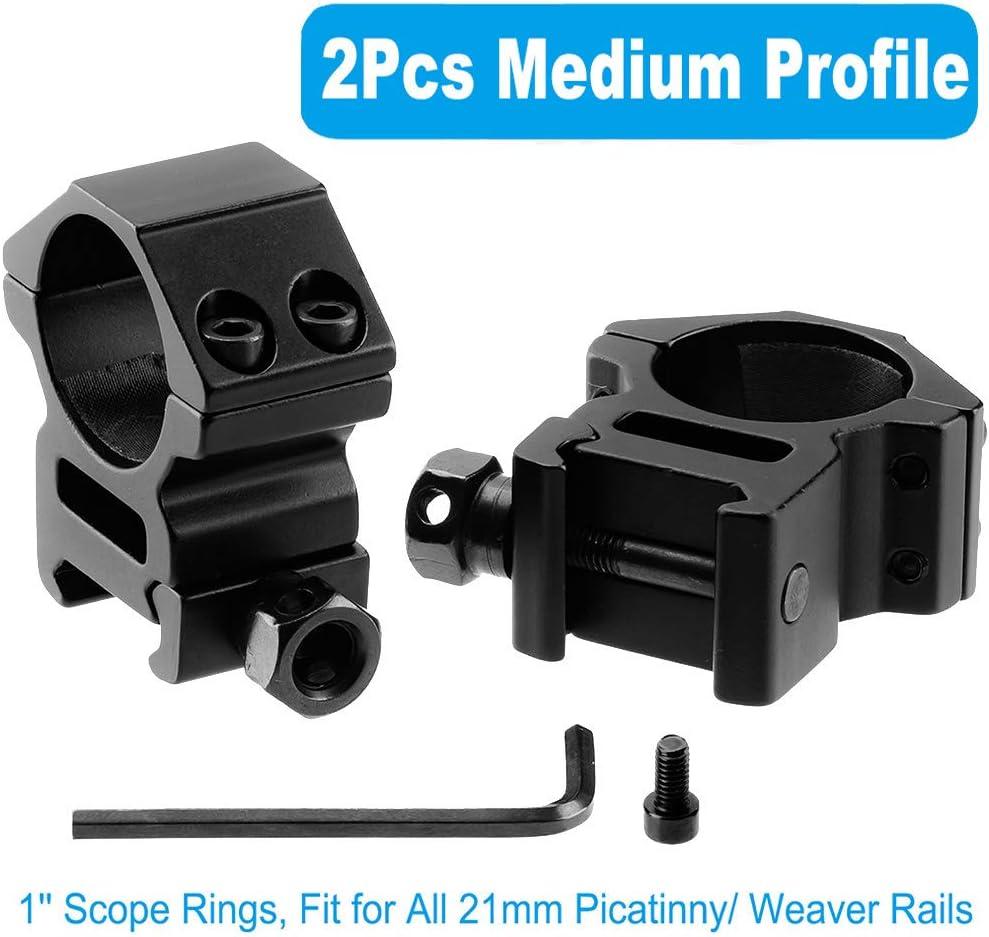 LONSEL 1'' Scope Rings High & Medium Profile 1 Inch Mount Rings for