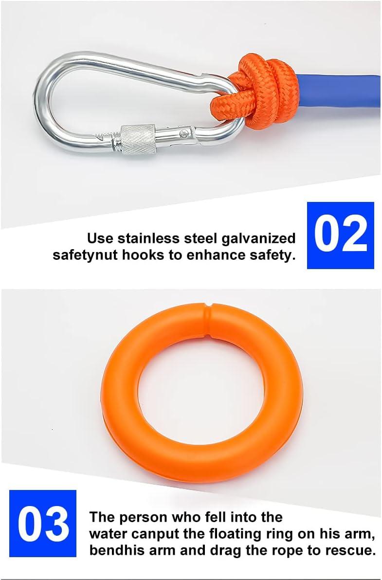 Gouccpu Water Rescue Throw Rope Outdoor Professional Water Floating