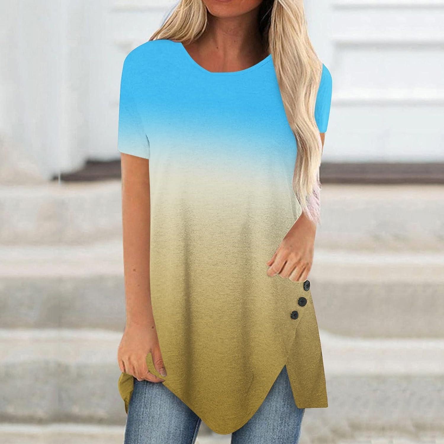Plus Size Tunic Tops for Women Plus Size Short Sleeve Blouse with Pocket V  Neck Going Out Shirts Cute Summer Clothes 3X-Large Yellow Tunic Tops  Warehouse Clearance Sale