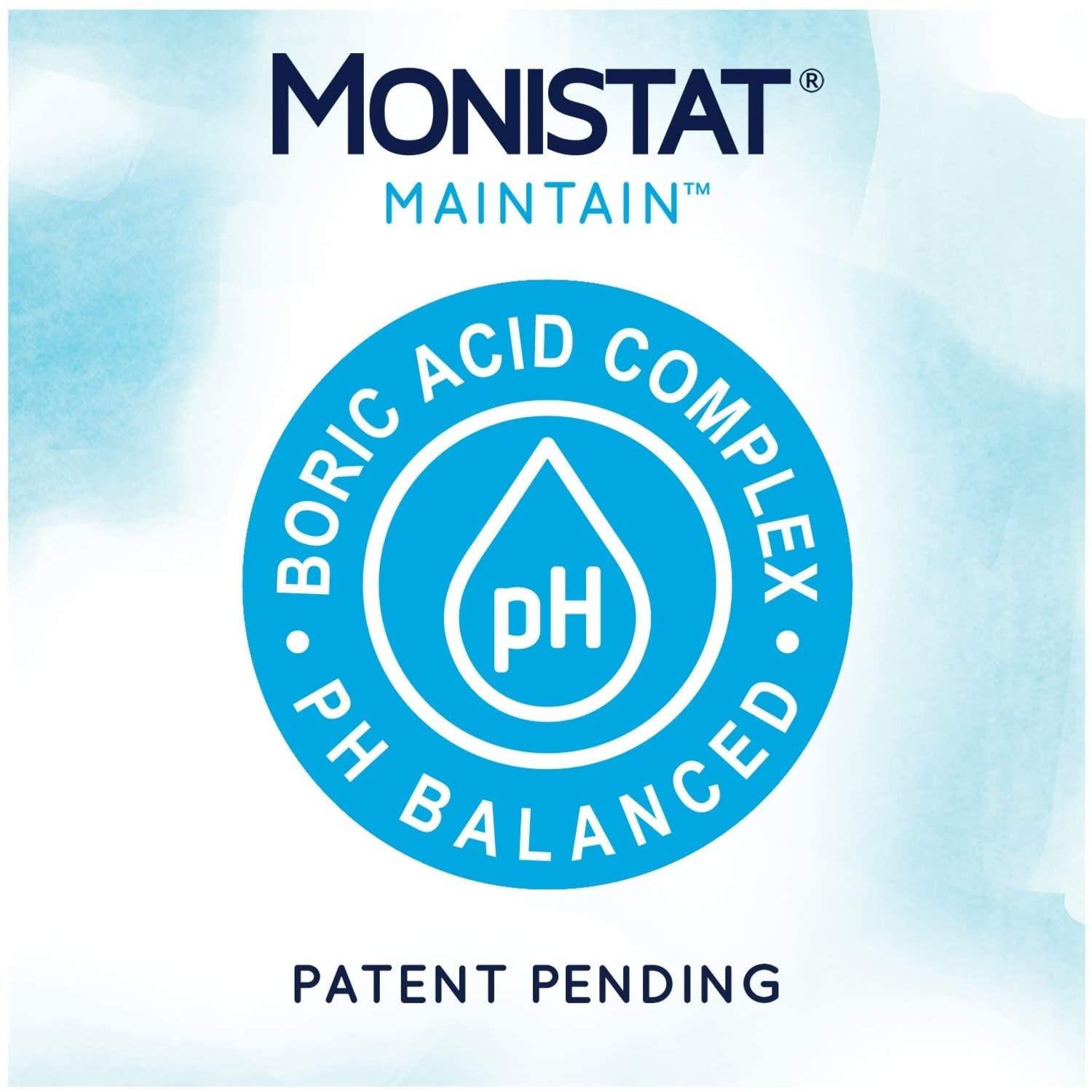 Monistat Maintain Feminine Wash with Boric Acid, Fragrance Free, 10 Fl Oz Cleanser with Boric Acid