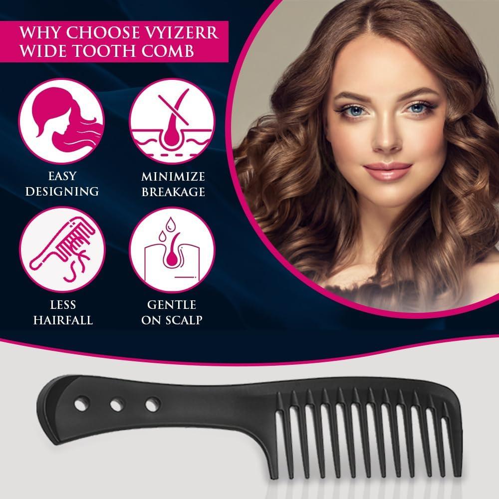 Wide Tooth Hair Comb Detangling Comb for Long Curly Wet Wavy Hair Comb