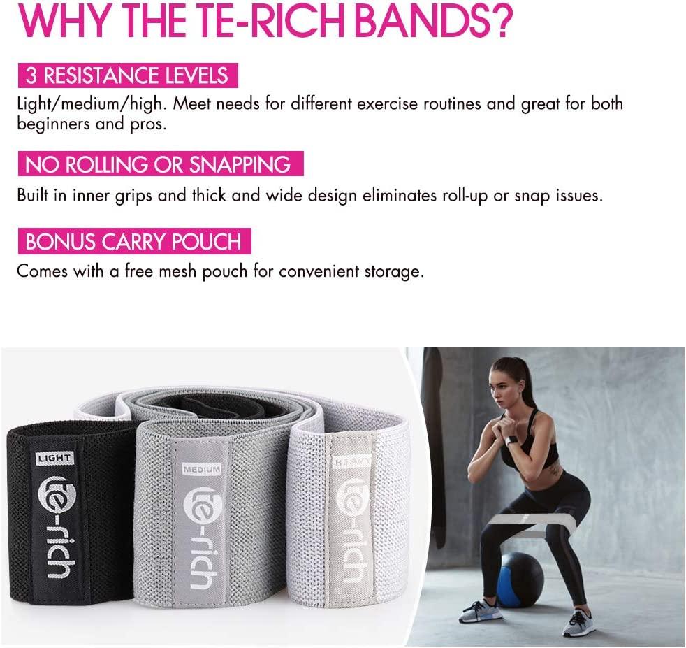 Te-Rich Resistance Bands Fabric Booty Bands for Women Cloth