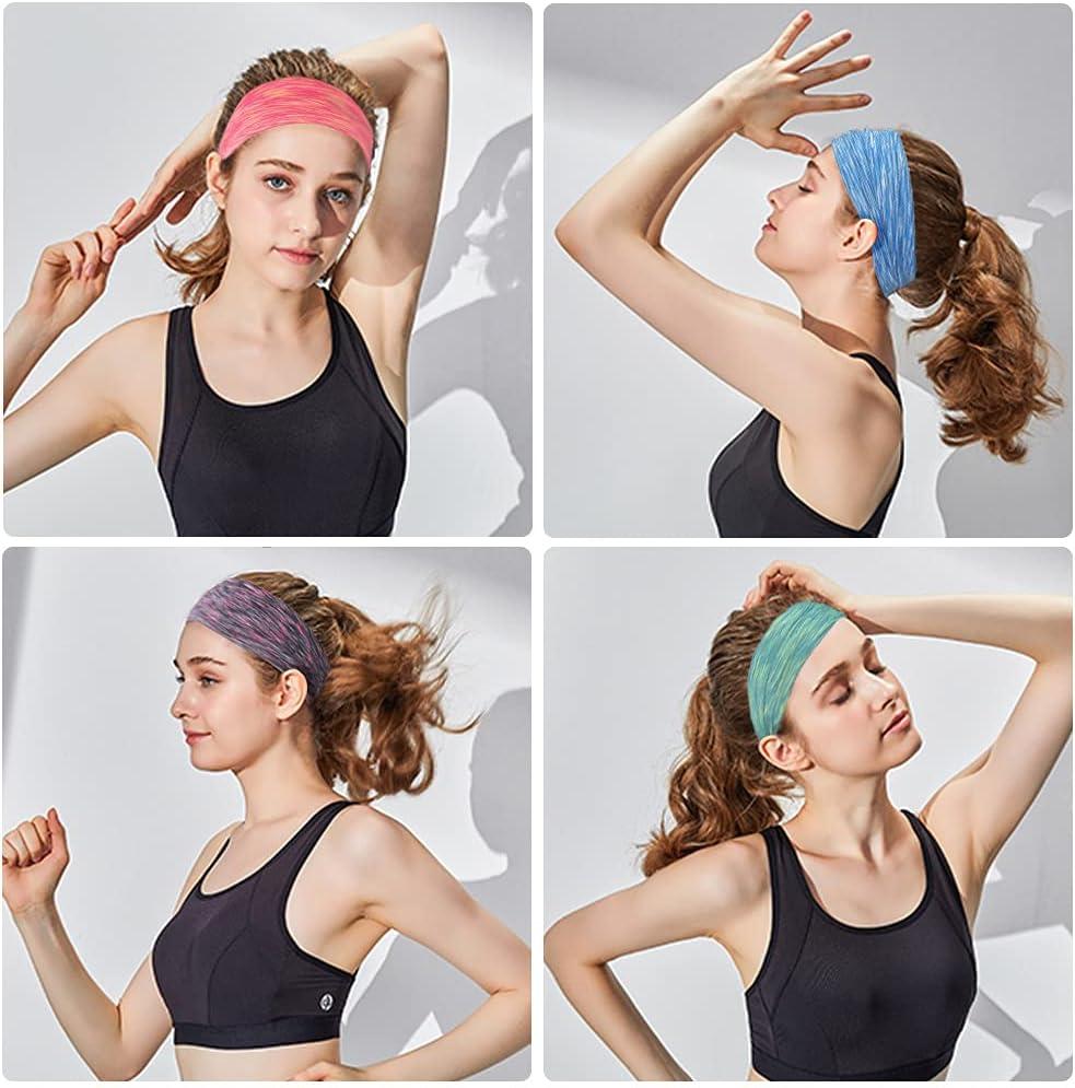 5 pcs, Workout Headbands for Women Men Non Slip Headband Sport Headbands  Sweatbands Elastic Sport Hair Bands for Yoga Running Sports Travel Indoor
