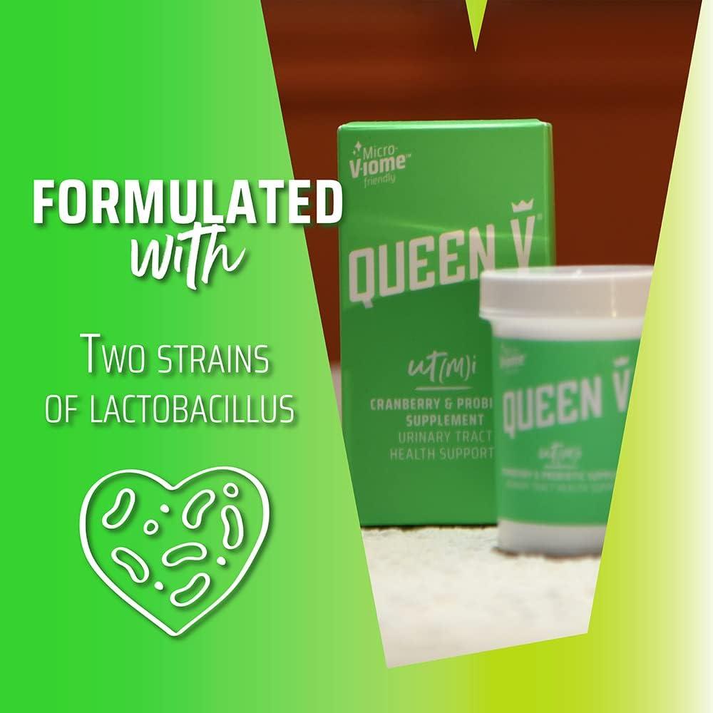 Queen V uT(m) Probiotics 30ct Capsules for UT Health with 2
