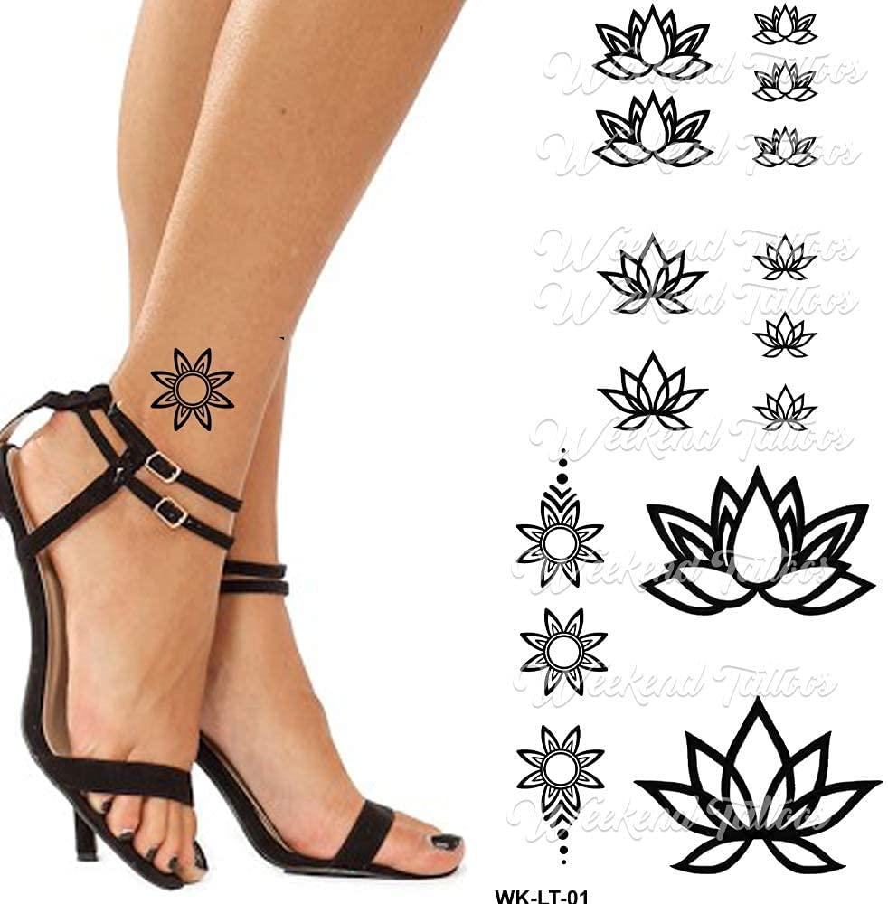 Little Tattoos — Flower bracelet tattoo on the ankle. Tattoo...