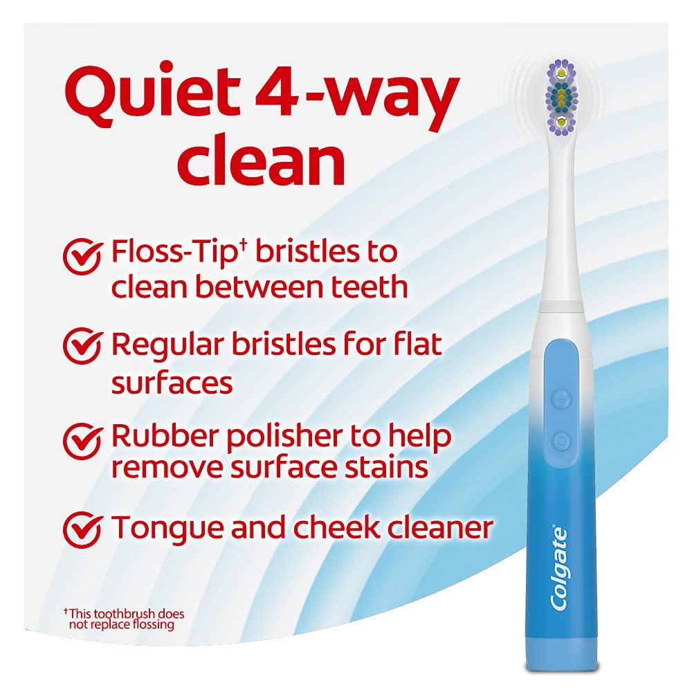 Colgate 360 Floss Tip Sonic Powered Battery Toothbrush and Floss Tip Refills FlossTip/Pack of 1