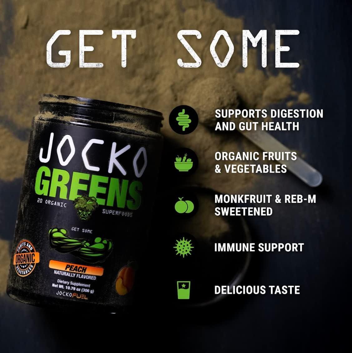 Jocko Fuel Greens Powder (Peach Flavor) Greens & Superfood Powder for