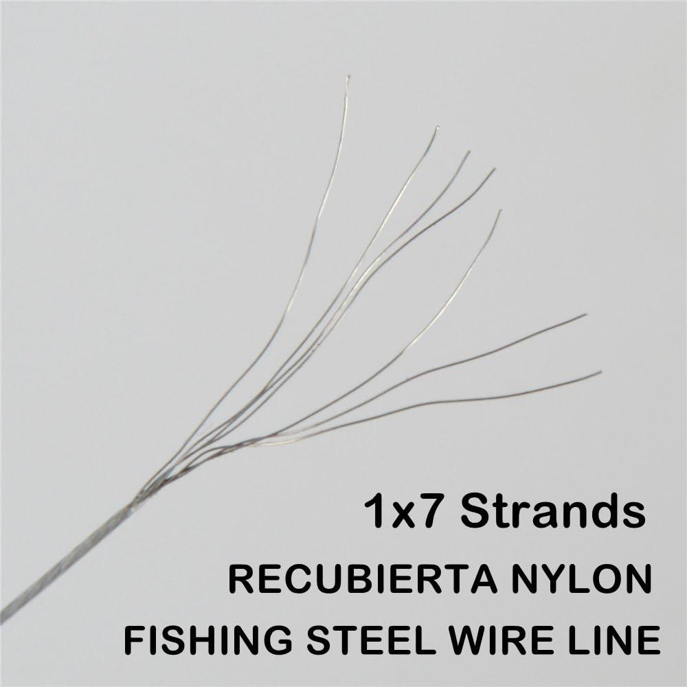 0.5mm 100 Metres 26 Pound Fishing Stee Wire Nylon Coated 1x7 Stainless  Steel Leader Wire Super Soft Fishing Wire Lines