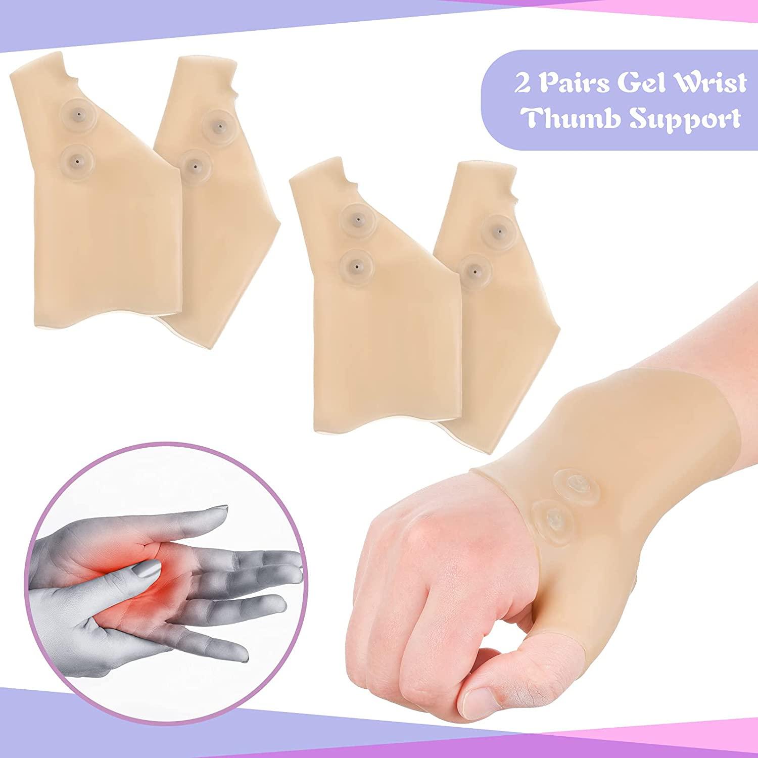 4 pieces Gel Wrist Thumb Braces Wrist Hand Thumb Gloves Waterproof