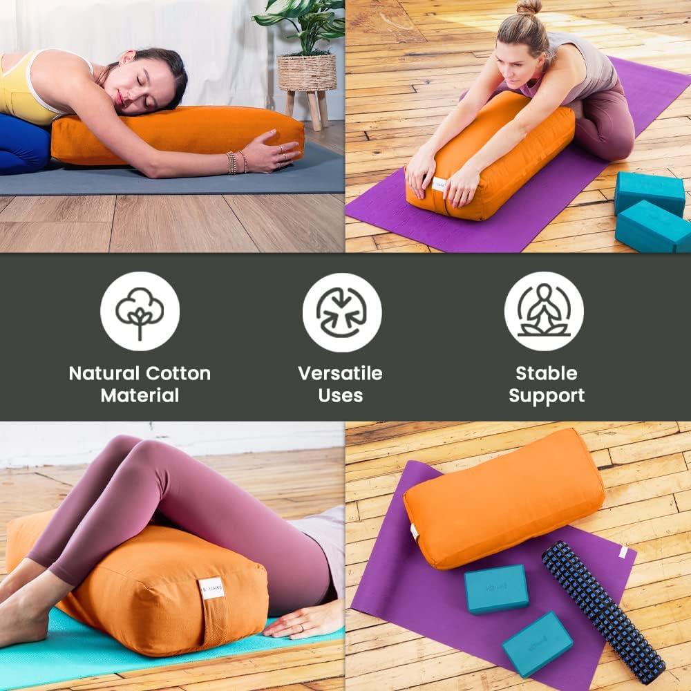 Sol Living Yoga Bolster Pillow Rectangular Meditation Cushion