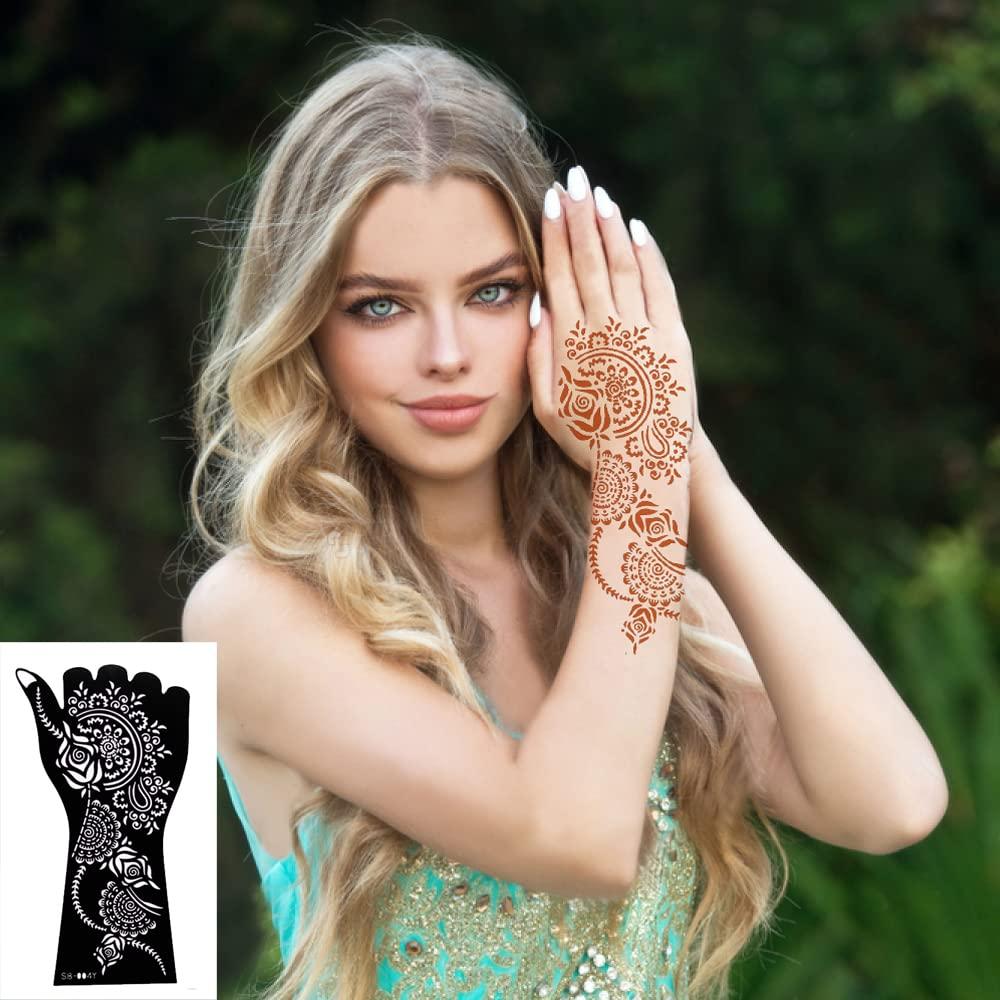 Henna Tattoo Stencil Kit 12 Sheets Henna Tattoo Stickers for Hand