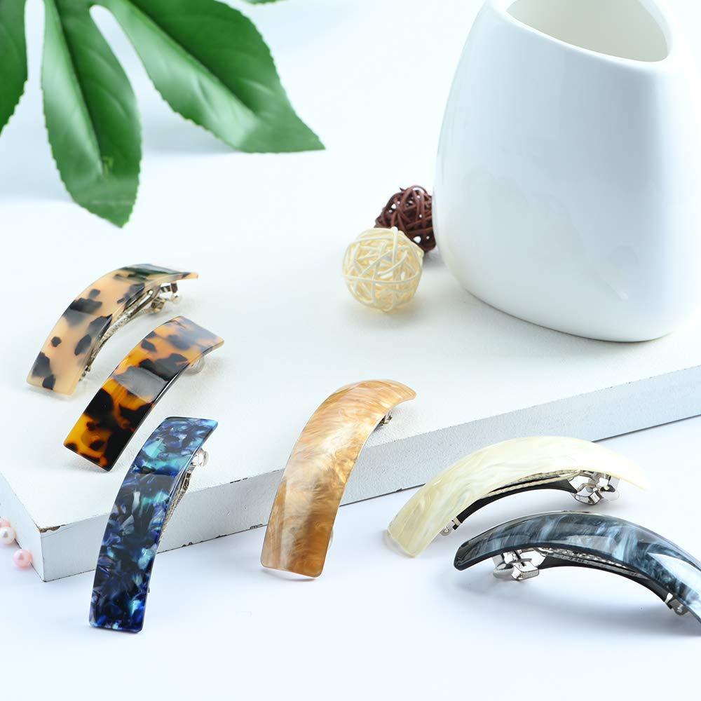 6 Packs Large Hair Barrettes for Women Tortoise barrettes for thick
