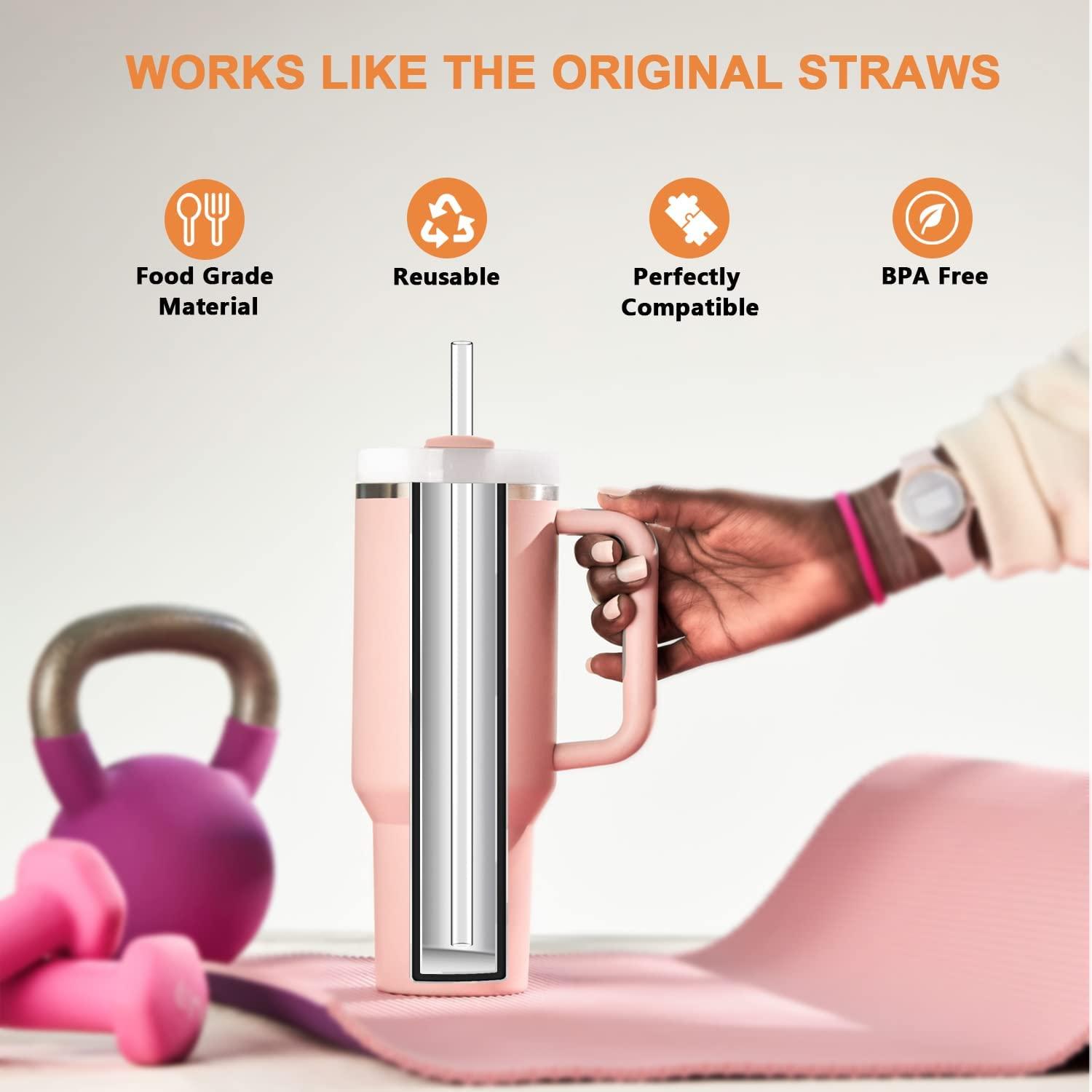 8PCS Replacement Straws for Owala 40oz Tumbler with Handle, Airboat  Reusable Clear Straws with Cleaning Brush for Owala Water Bottle Travel Cup  Mug