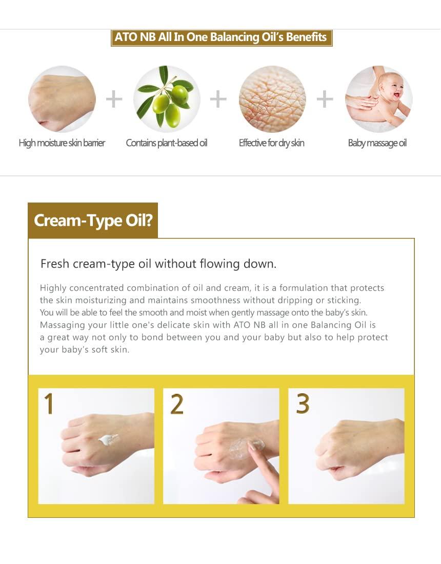ATO NB Baby Balancing Oil High Moisture Creamy Baby Oil for Dry