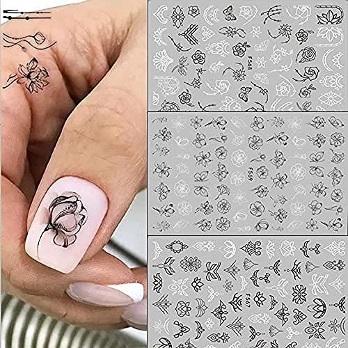 5D Flower Nail Art Stickers Embossed Floral Nail Decals 6 Sheets Engraved  Flower for Acrylic Nails Self-Adhesive Hollow Lace Nail Art Supplies  Accessories for French Tips Nail Decoration - Walmart.com