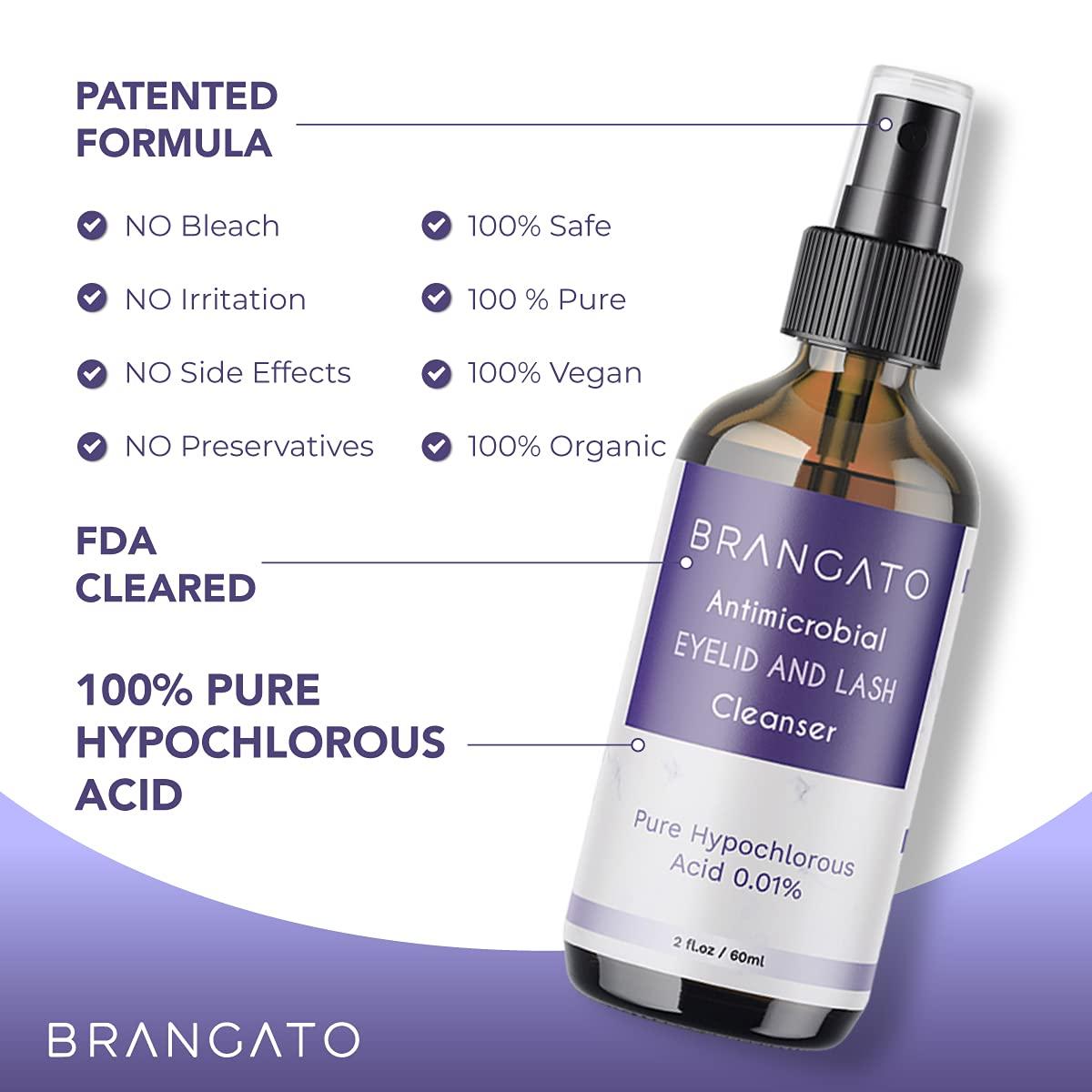 Brangato Eyelid and Lash Cleanser Dry Eye Relief, Stye and Blepharitis Treatments, FDACleared