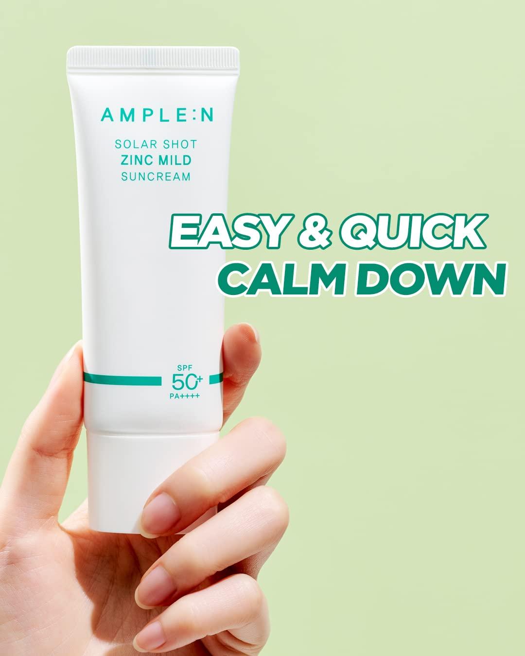 AMPLEN Solar Shot Zinc Mild Sun SPF50+ PA++++ Mineral