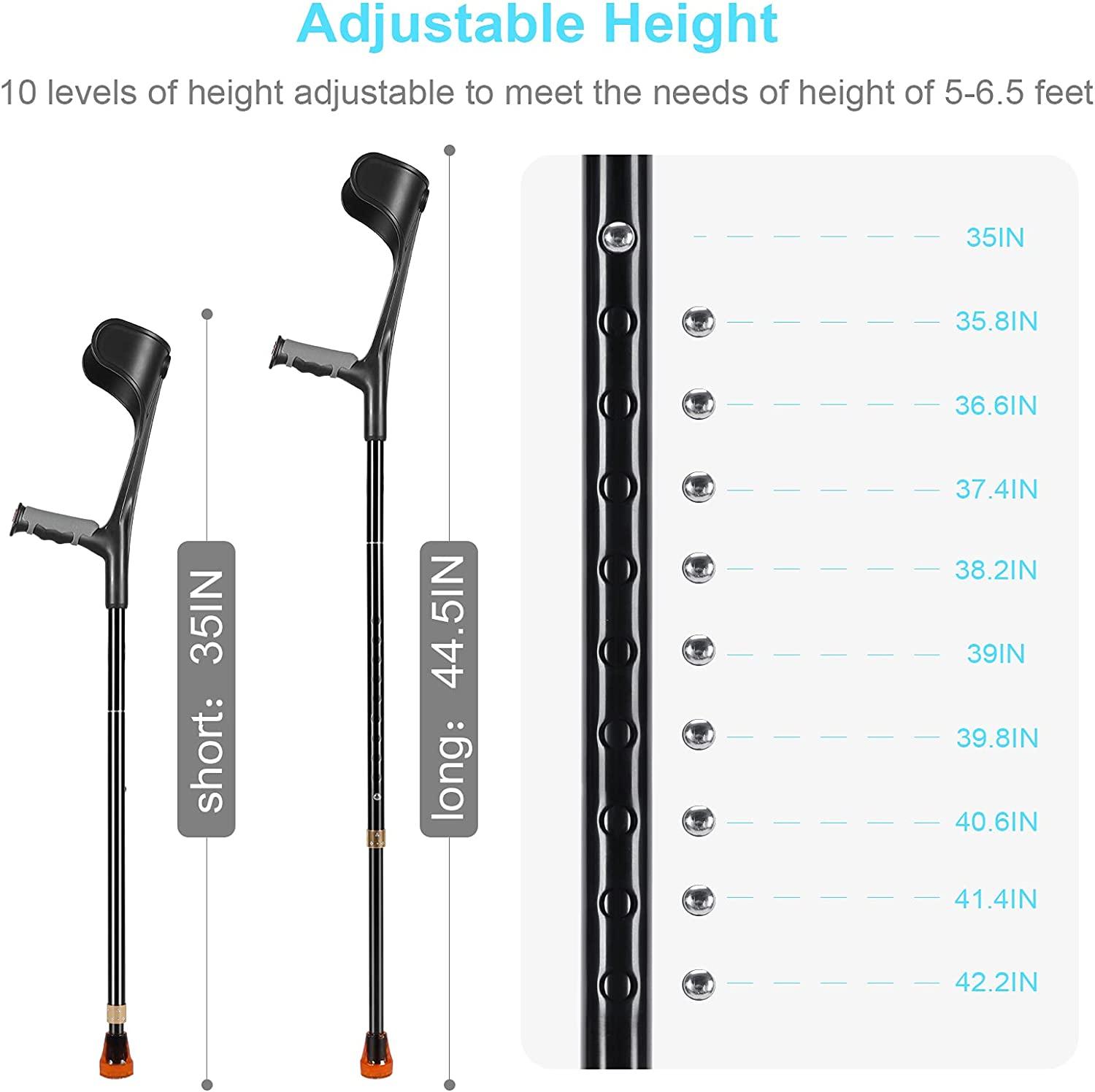 Antdvao Folding Forearm Crutches Lightweight, Adjustable, NonSlip