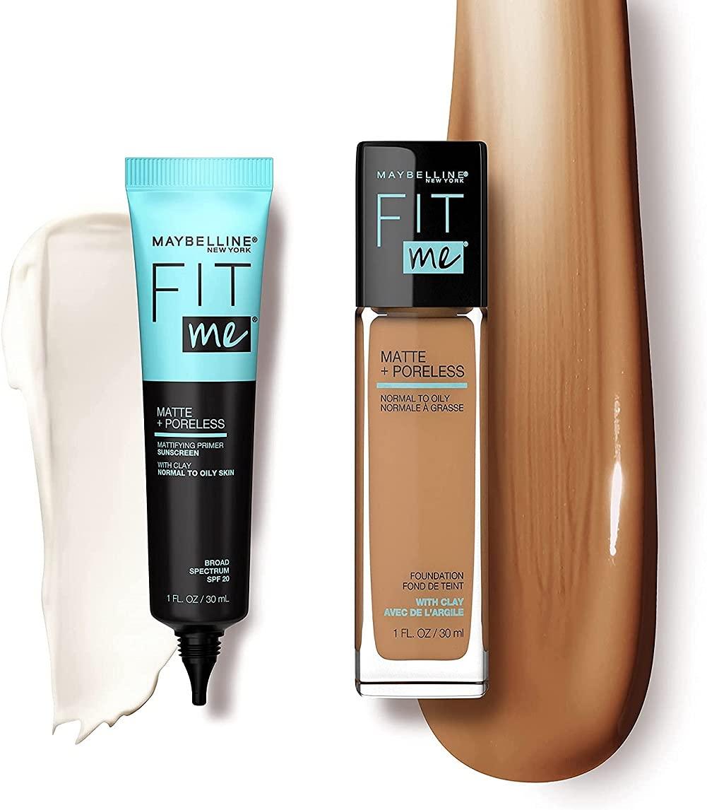 Maybelline New York Fit Me Matte + Poreless Mattifying Face Primer Makeup  With Sunscreen, Broad Spectrum SPF 20, Clear, 1 Fl Oz 1 COUNT MATTIFYING  PRIMER