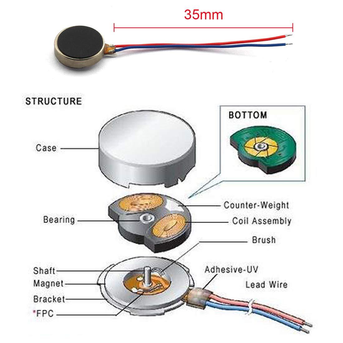 DZS Elec 4pcs Mini Vibration Motor 3V 85mA 12000rpm Flat Button-Type for Mobile Phone Tablet Bluetooth Mini Fan 10x2.7mm DZS Elec 4pcs Mini Vibration Motor 3V 85mA 12000rpm Flat Button-Type for Mobile Phone Tablet Bluetooth Mini Fan 10x2.7mm
