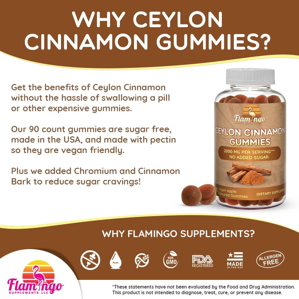 Sugar Free Ceylon Cinnamon Gummies 2000mg Made in USA, Vegan
