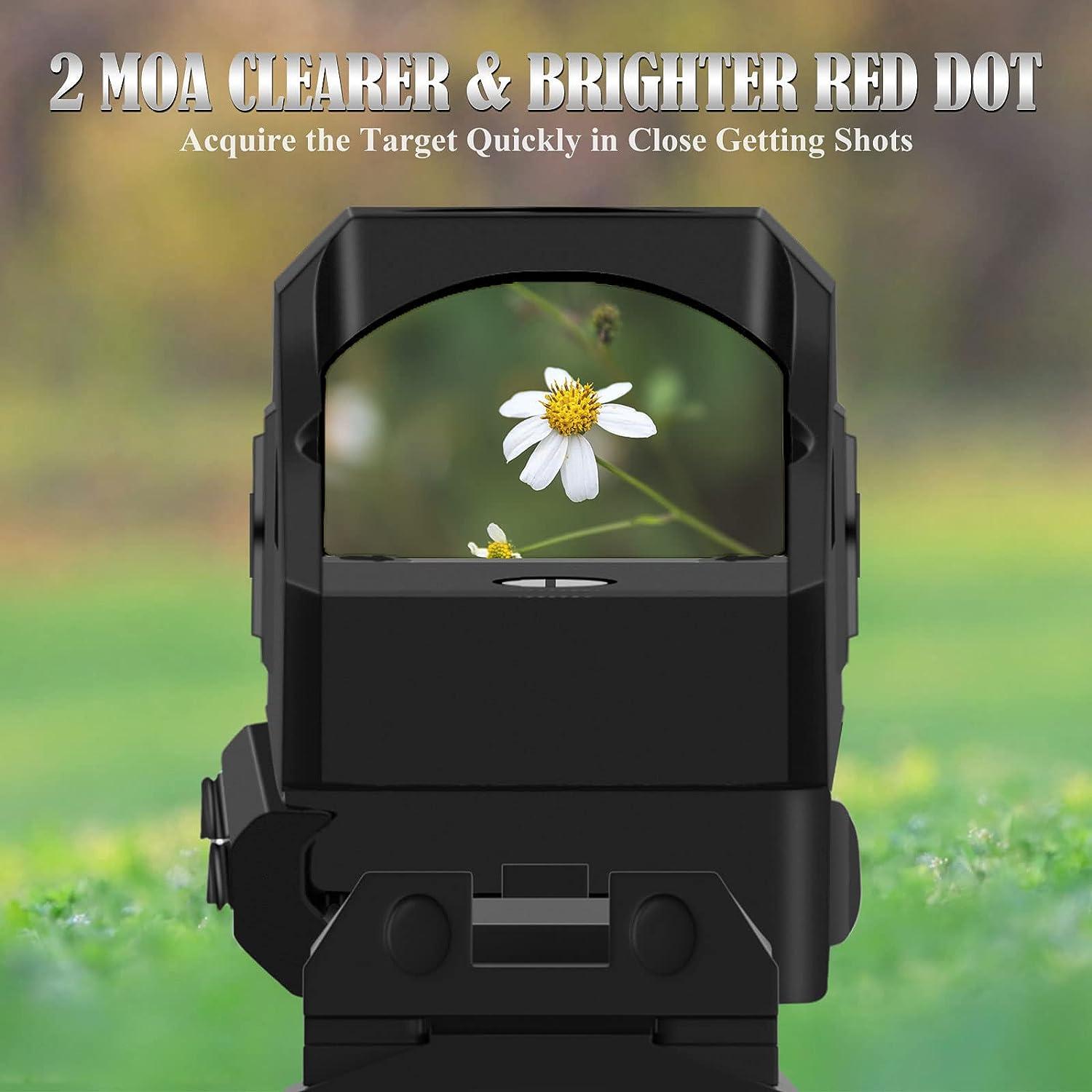 Kalkal Red Dot Sight, 2 MOA Reflex Sight Pistol Red Dot Scope for 21mm  Picatinny Rail Mounts, with 12 Brightness Settings, Red Dot Optics Gun  Sights for Rifles