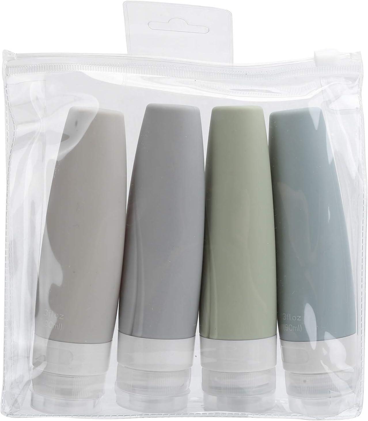 ZJchao 4er-Set Silikon-Reiseflaschen 60 Ml – Nachfüllbare Spender Für Shampoo, Duschgel & Kosmetik, Praktisch Für Unterwegs