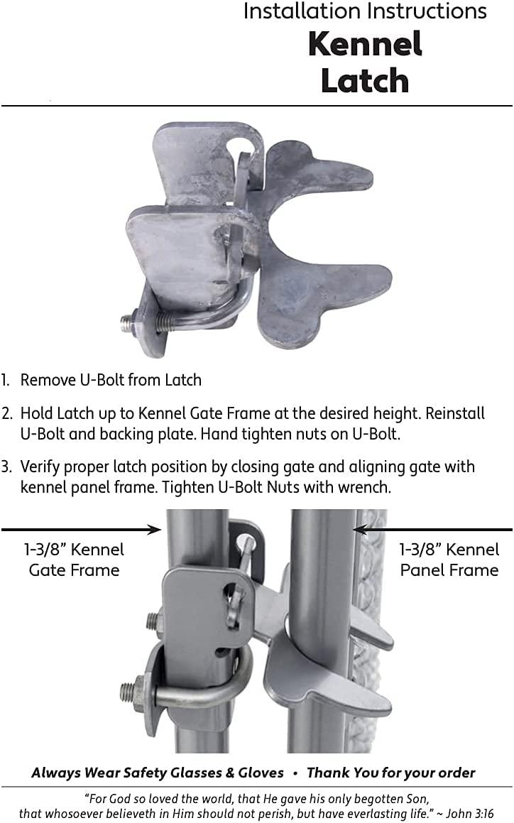 Kennel Gate Latch for Dog Kennels and Kennel Panels 13/8" Kennel