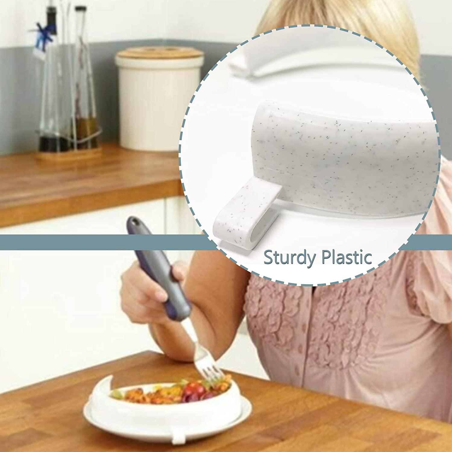 Food Guard for Plates, ClipOn Spill Prevention Eating Aid Assistant