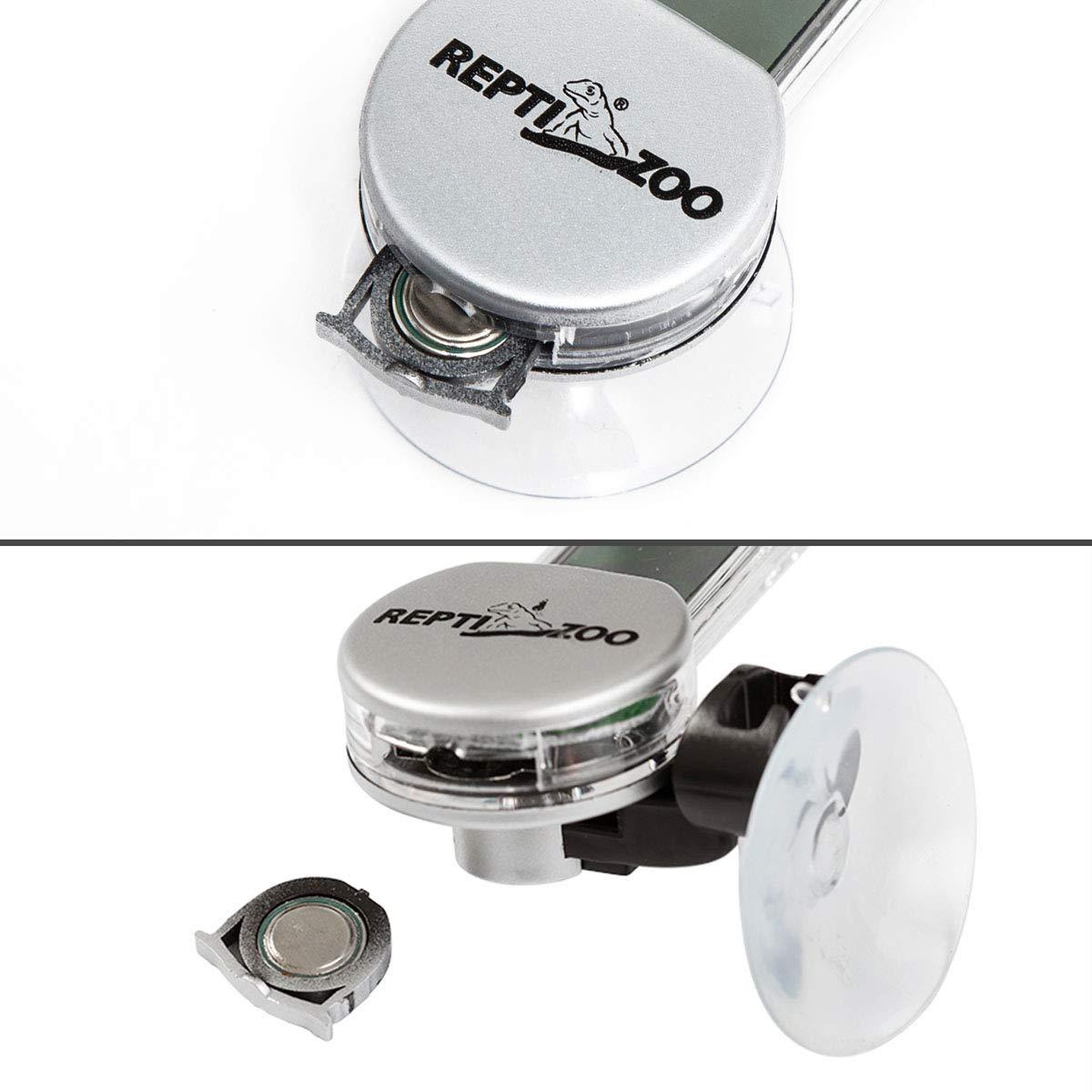 REPTI ZOO Reptile Thermometer Hygrometer with Suction Cup, Digital