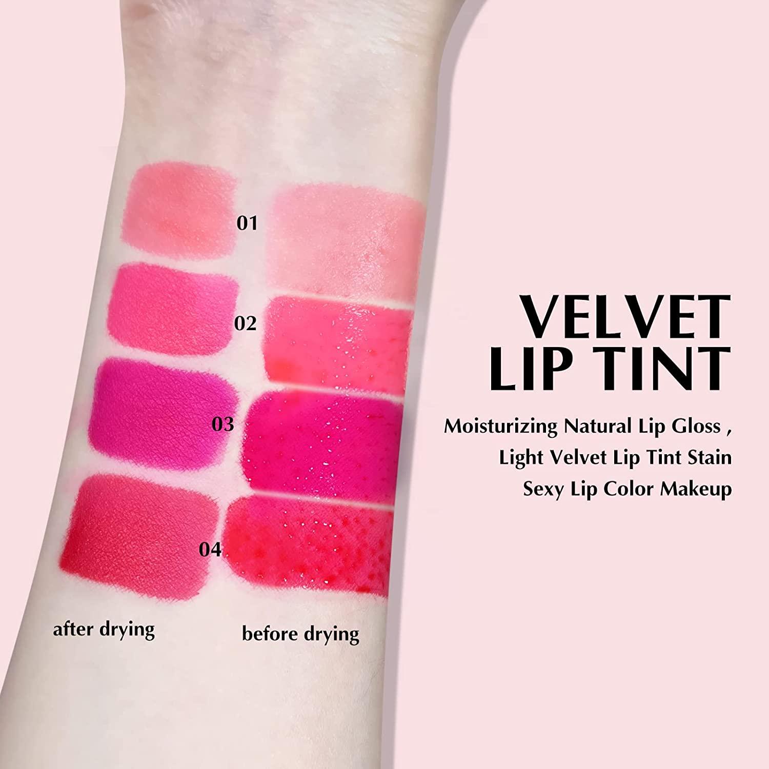 KYDA 4 Colors Lip Tint Stain Set Long Lasting Velvet Lip Stain