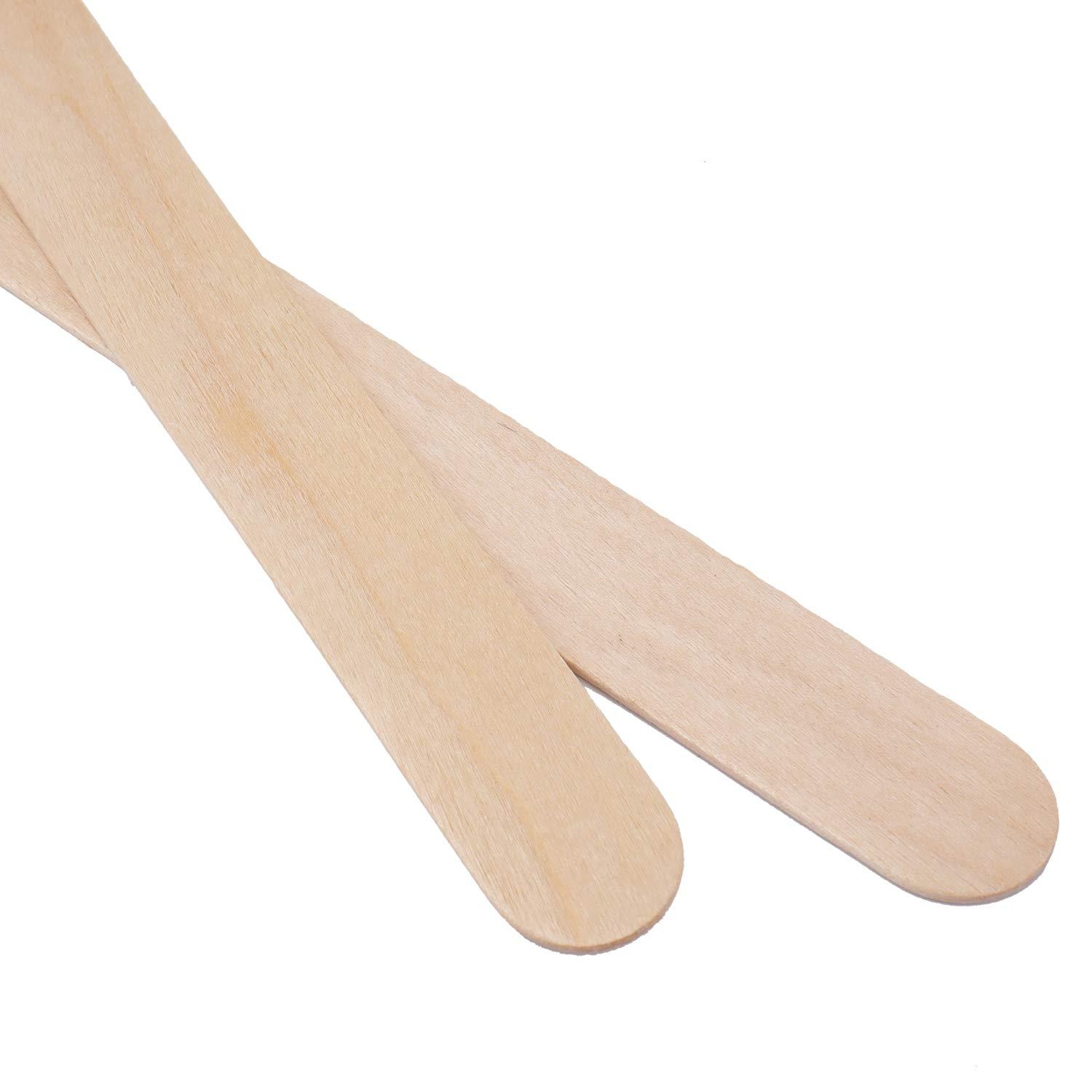 Makerstep Jumbo 6 Inch Wooden Multi-Purpose Wax Sticks. 6 Inch Professional  Large Popsicle Sticks Applicator Spatulas for Waxing, Ideal for Body, Hair