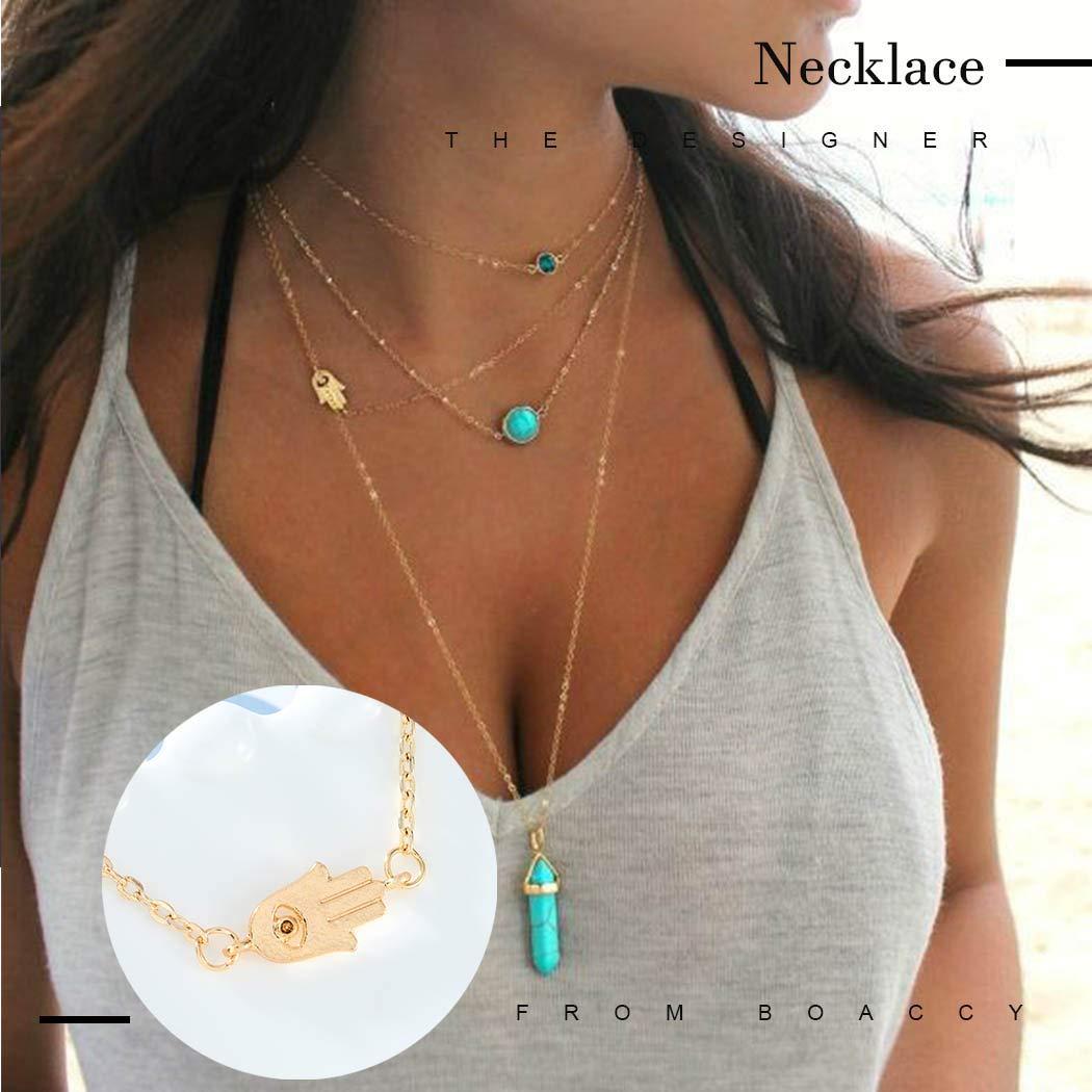 Boho Layered Sea Shell Pendant Pearl Chain Choker Necklace Set –  ArtGalleryZen
