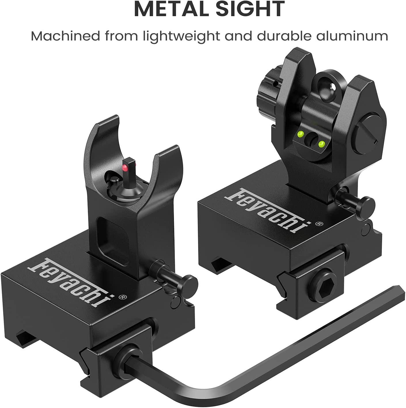 Feyachi S27 Fiber Optic Iron Sights Set with Red/Green Dot Picatinny