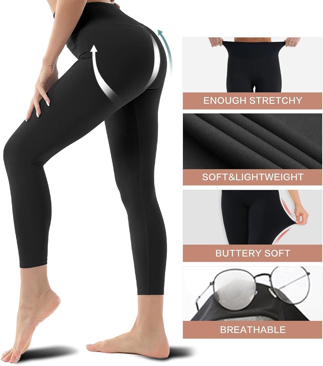 Blisset 3 Pack High Waisted Leggings for Women-Soft Athletic Tummy Control  Pants