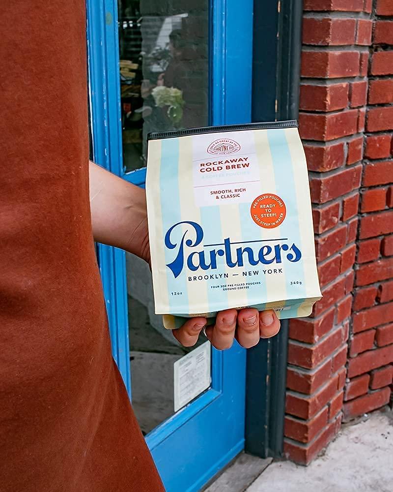 Partners Rockaway Blend Cold Brew Coffee Bags Medium Roast Ground Coffee 12 ounces 4 x